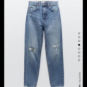 NWOT zara ripped mom fit jeans